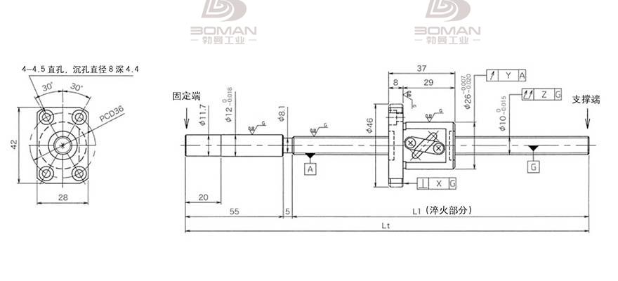 KURODA GG1004DS-BAPR-0455A 黑田精工丝杆怎么安装图解