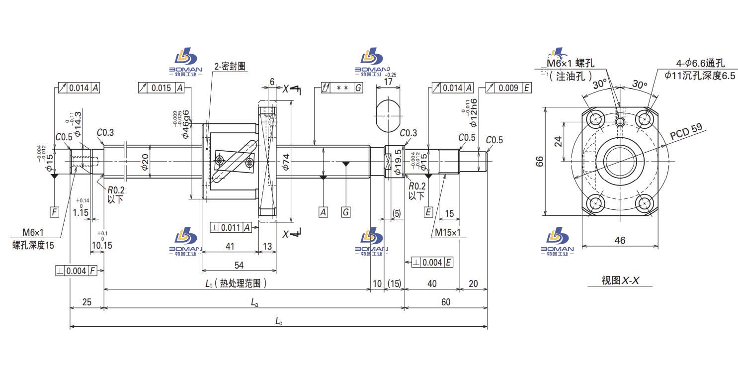 W2010FA-2-C5T10-FA标准滚珠丝杠
